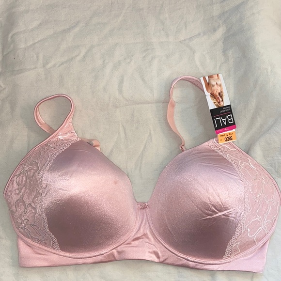 Bali Other - BALI One Smooth U Lace Side Bra Wire Free Wireless Light Pink 38DD E 6546 DF6546